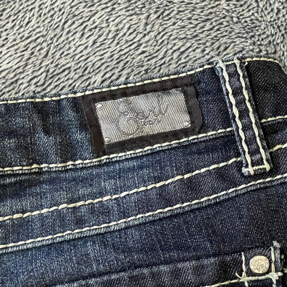 EARL WOMENS JEANS Sz 10 Bootcut Flare Stretch Denim Jeans Bling Rhinestone - Picture 10 of 10